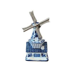 BOMA Delft's Blauw Holland Windmill Music Box Plays Het Plekje bij de Molen READ